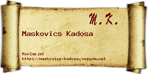 Maskovics Kadosa névjegykártya